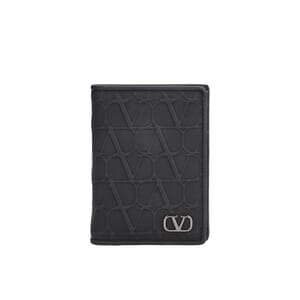 Leather Logo Card Holder Black