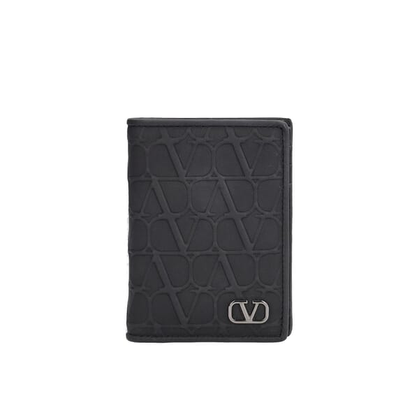 Leather Logo Card Holder Black