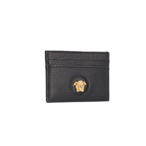 Leather La Medusa Card Holder Black